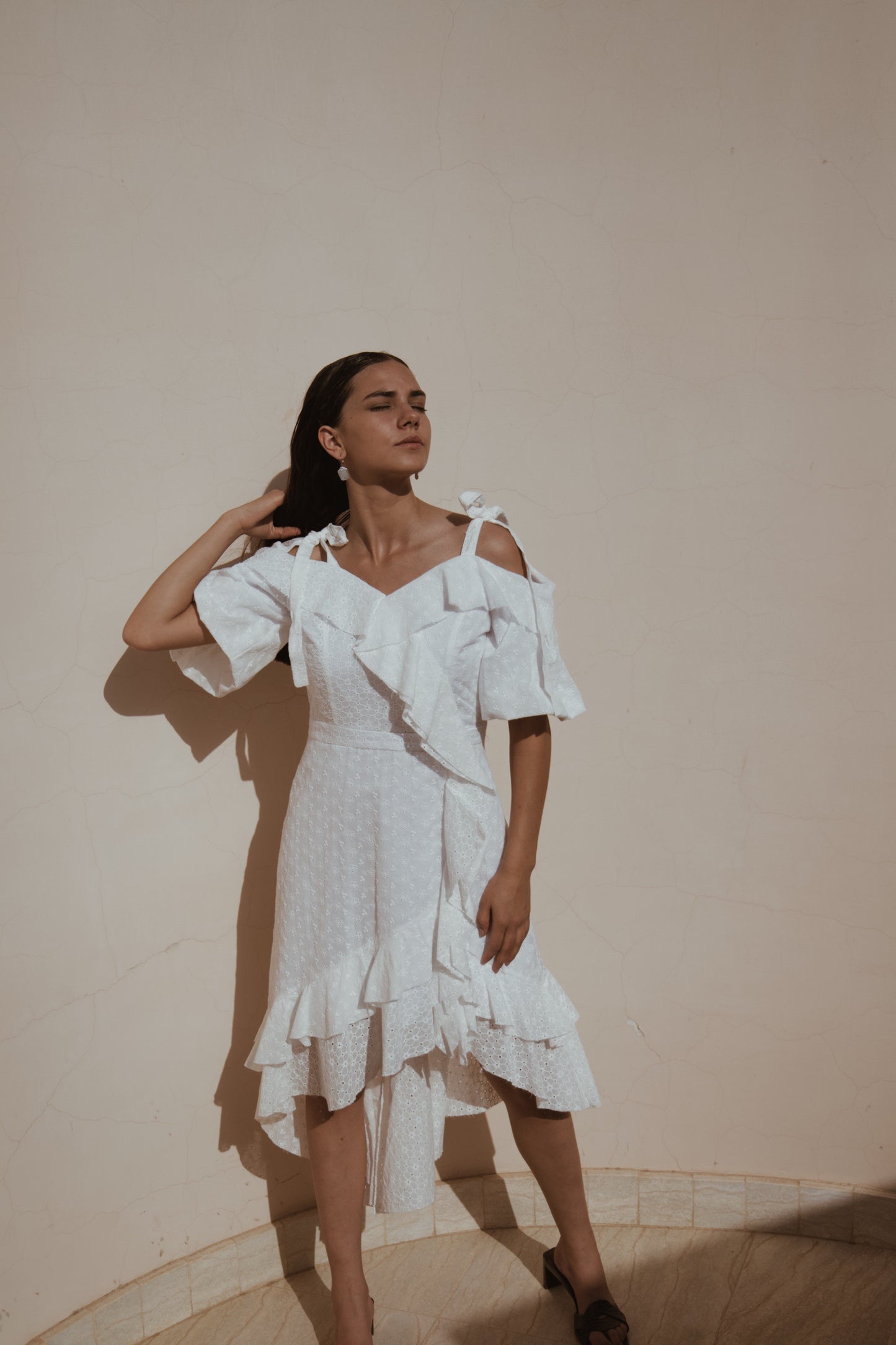 Ruffle Drop Shoulder Dress