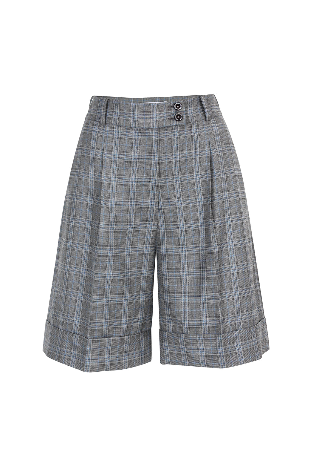 Grey Checks Bermuda Shorts