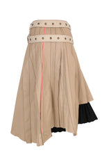 Load image into Gallery viewer, Belted Wrap Pleated Gabardine Skirt
