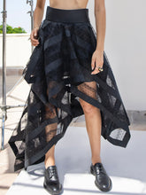 Load image into Gallery viewer, Asymmetric spliced tulle skirt
