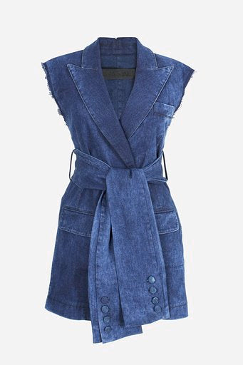 Deconstructed Denim Cutout Vest