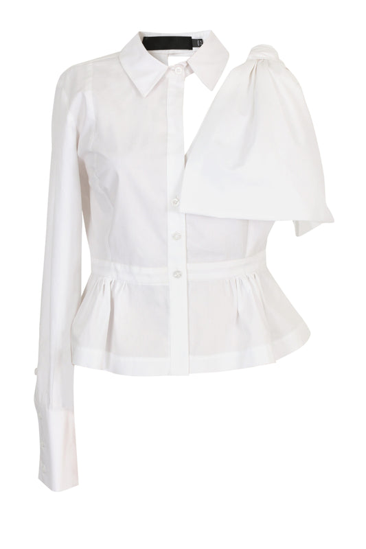Shoulder bow hybrid shirt