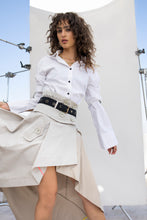 Load image into Gallery viewer, corset belt with deconstructed trench peplum
