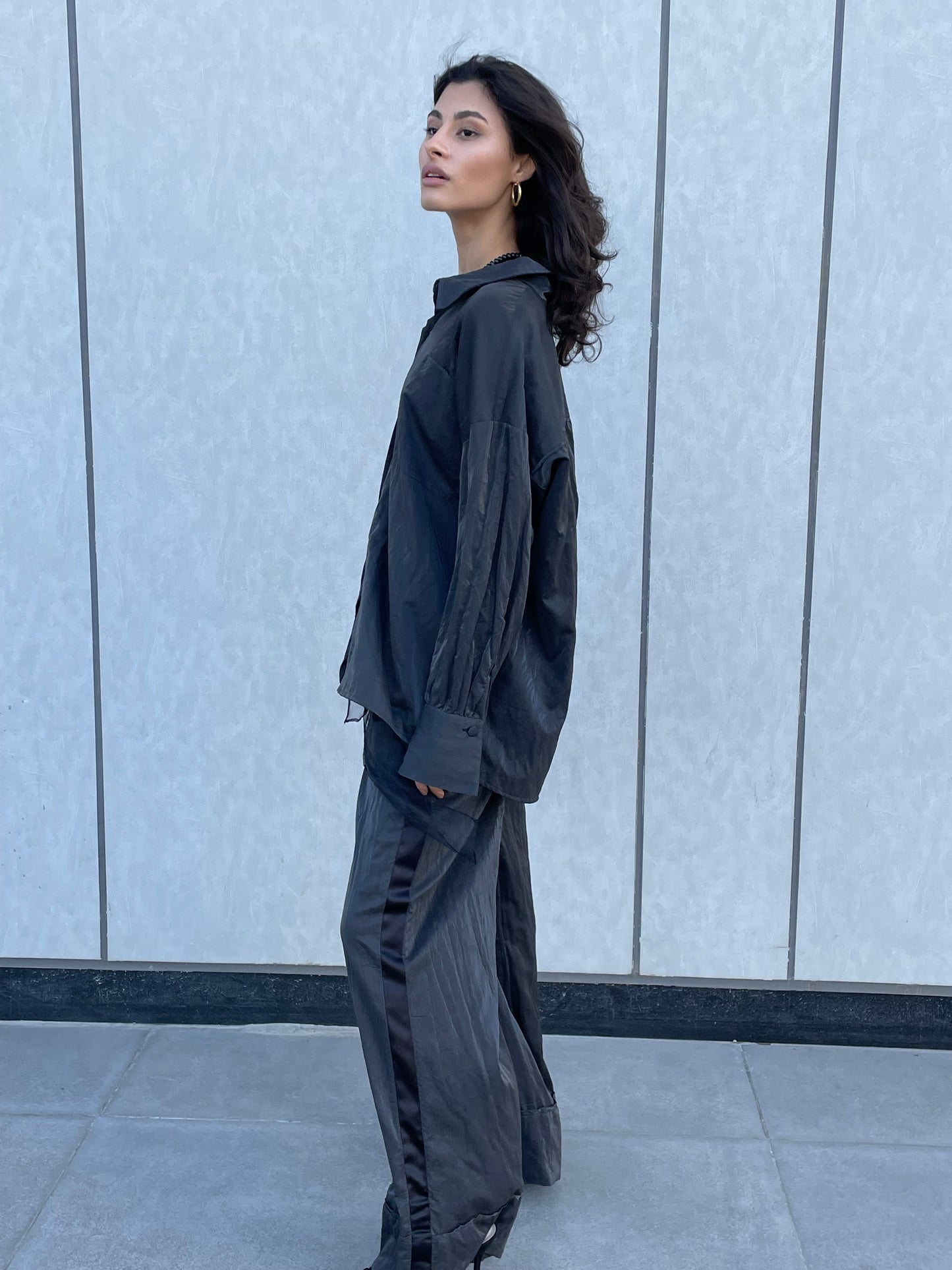 Shimmer woven leather pajama set