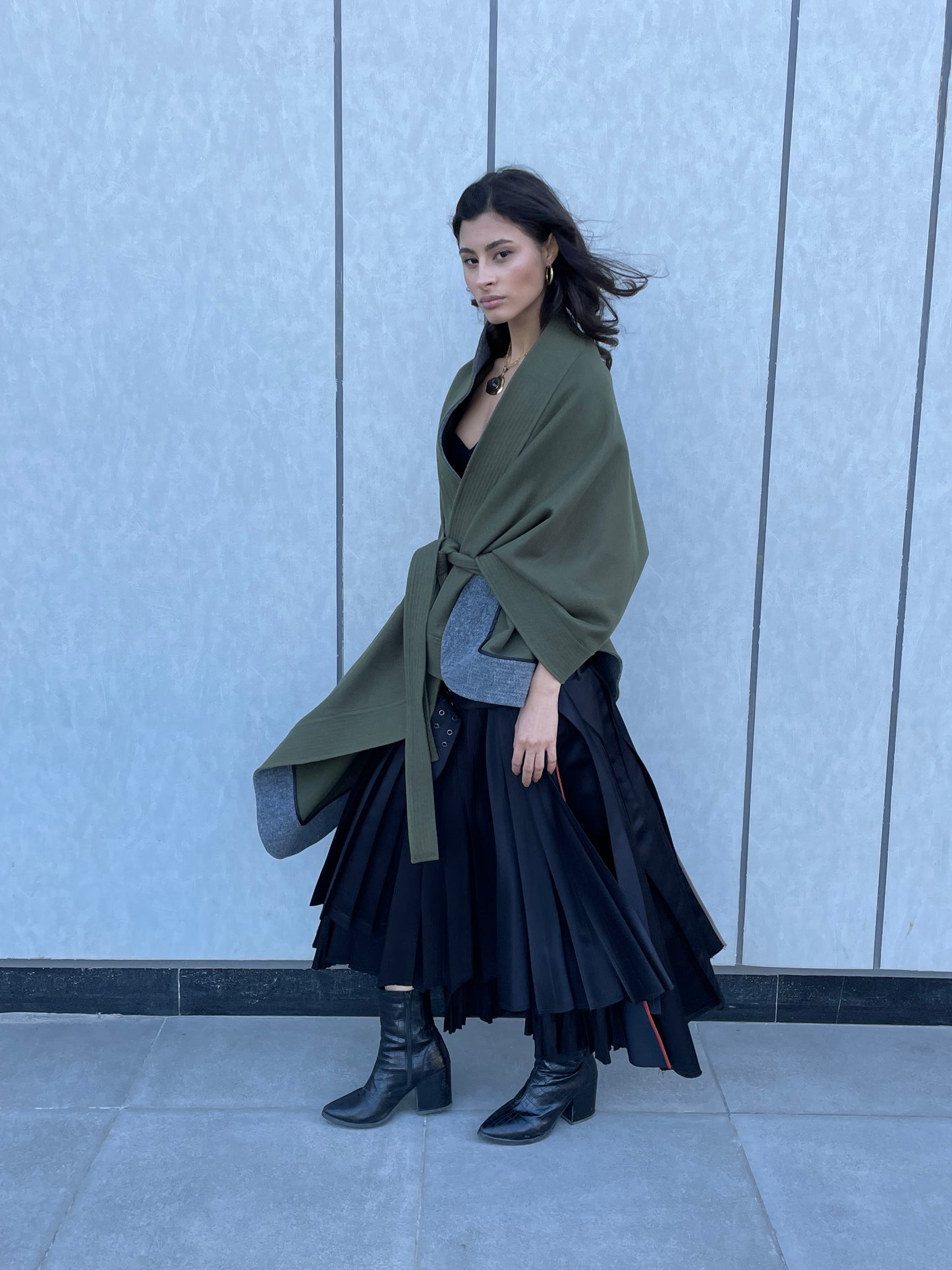 Asymmetric One Sleeve Cape