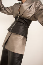 Load image into Gallery viewer, Backless vegan leather blazer
