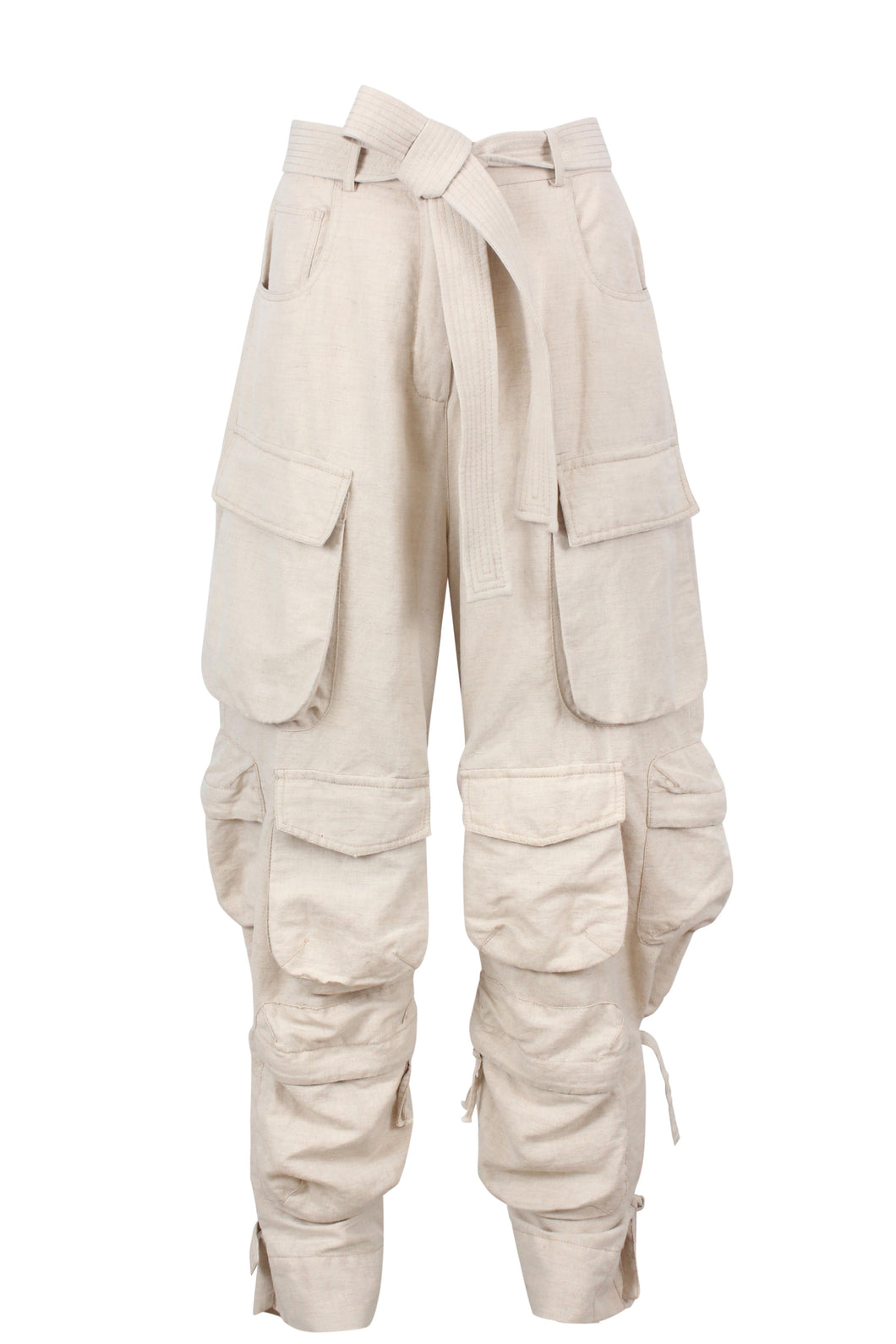 Multi-Pocket Linen Combat Pants
