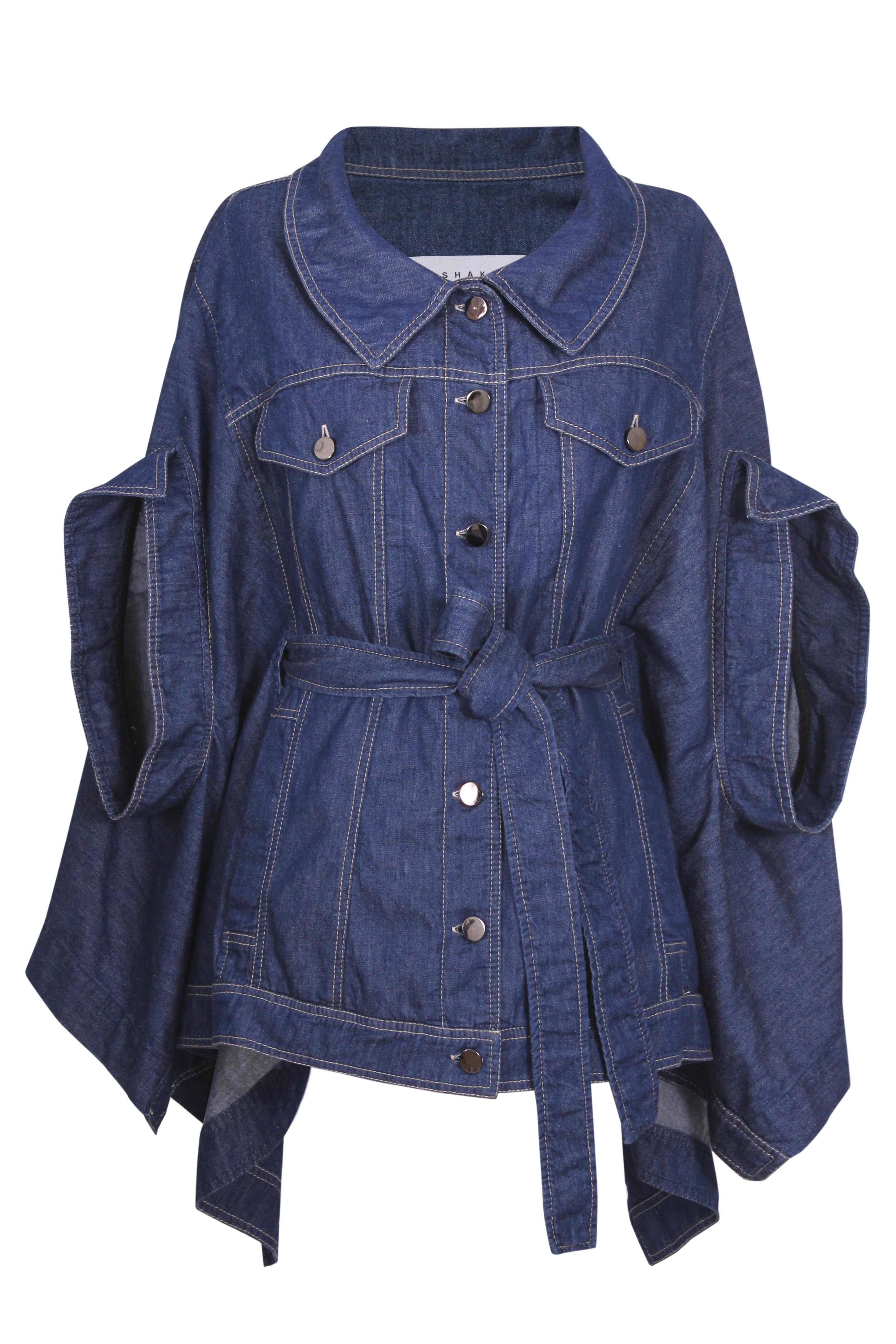 Denim hotsell cape blazer